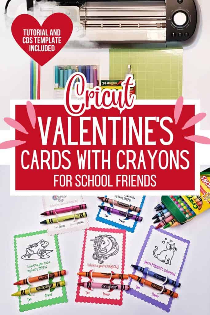 Cricut Valentines Cards with Crayons, Cards for Kids