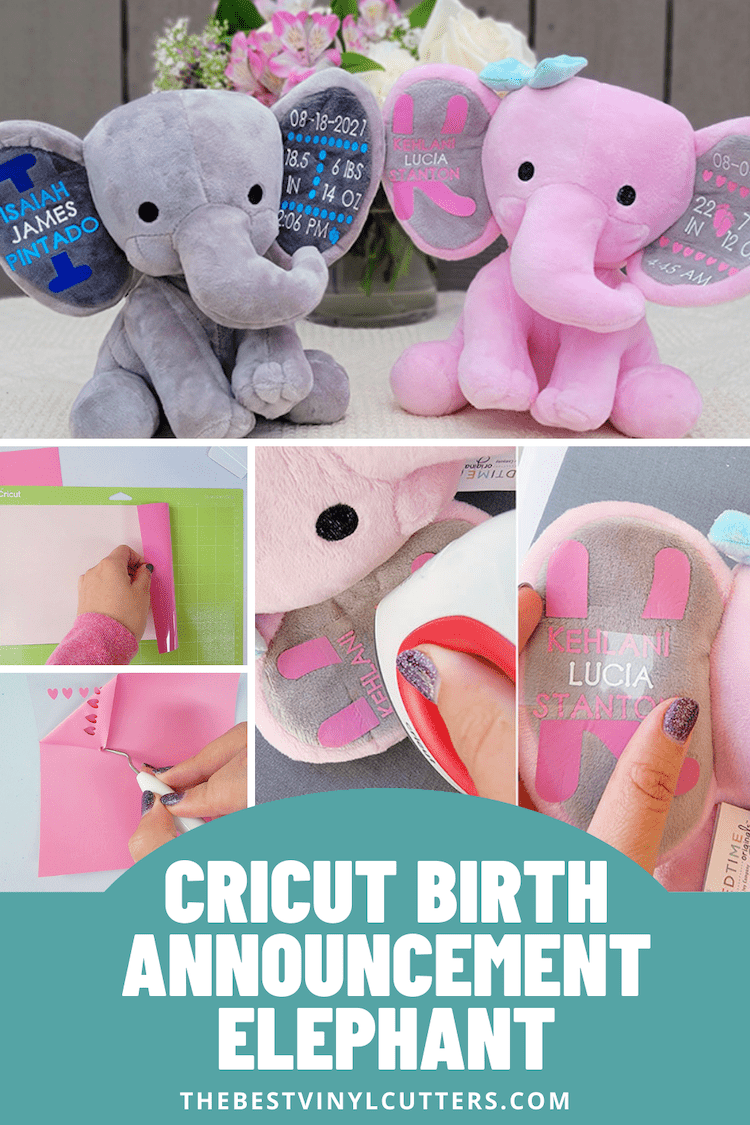 DIY Sweet Cricut Birth Stat Elephant (For a Baby Boy or Girl!)