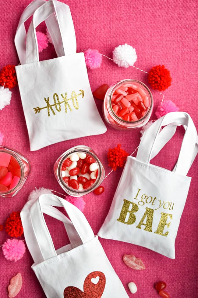 Iron-On Mini Tote Bags for Galentine's Day