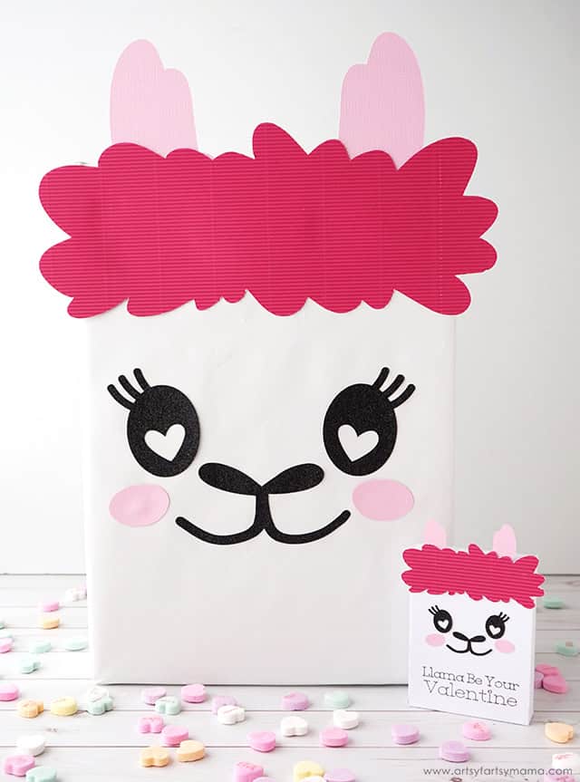 Llama Valentine Card Box by Artsy Fartsy Mama