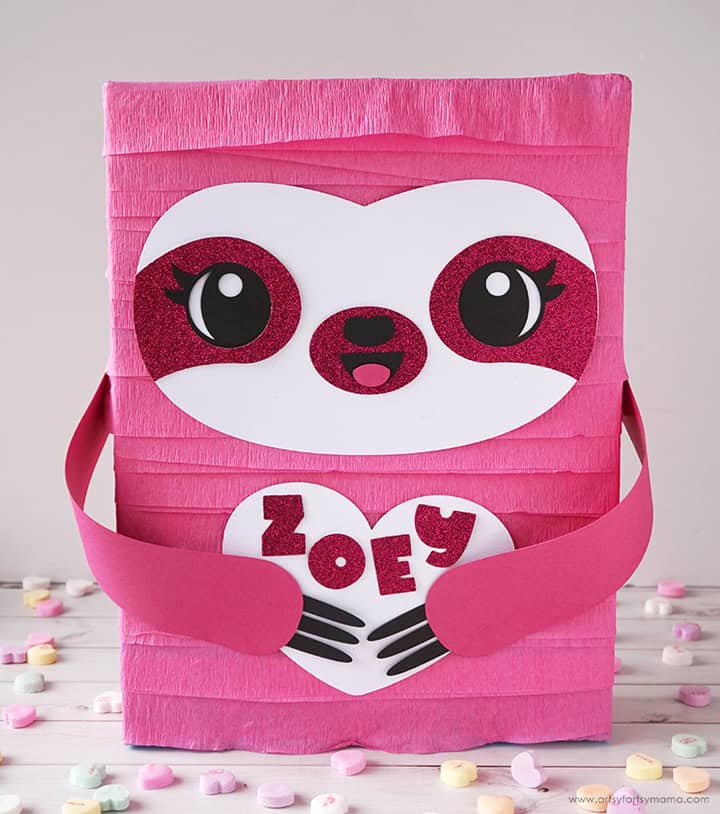 Sloth Valentine Card Box with Free Cut File