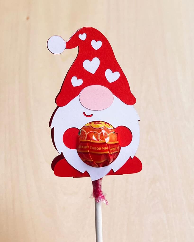 Valentine Gnome Lollipop Holder